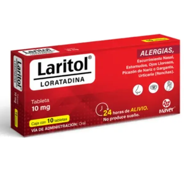 Loratadina Laritol - Caja 10 Tabletas - 10 Mg Loratadina Laritol - Caja 10 Tabletas - 10 Mg
